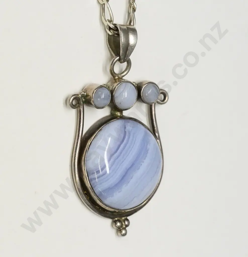 large light blue stone pendant stamped 925 Image 1++