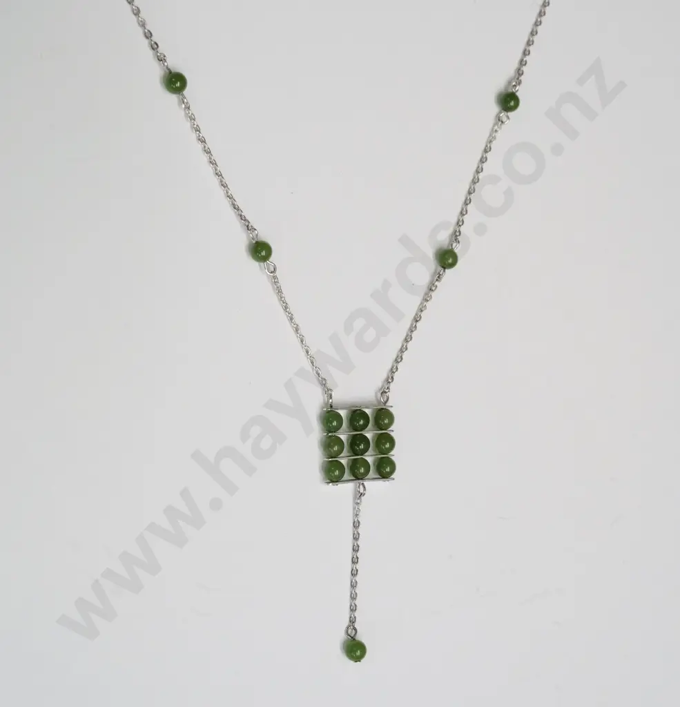 silver necklace stamped 925 on chain Image 1++
