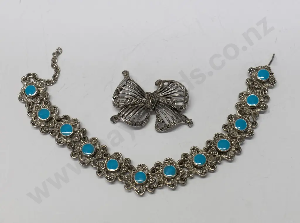 costume bracelet & marcasite brooch Image 1++