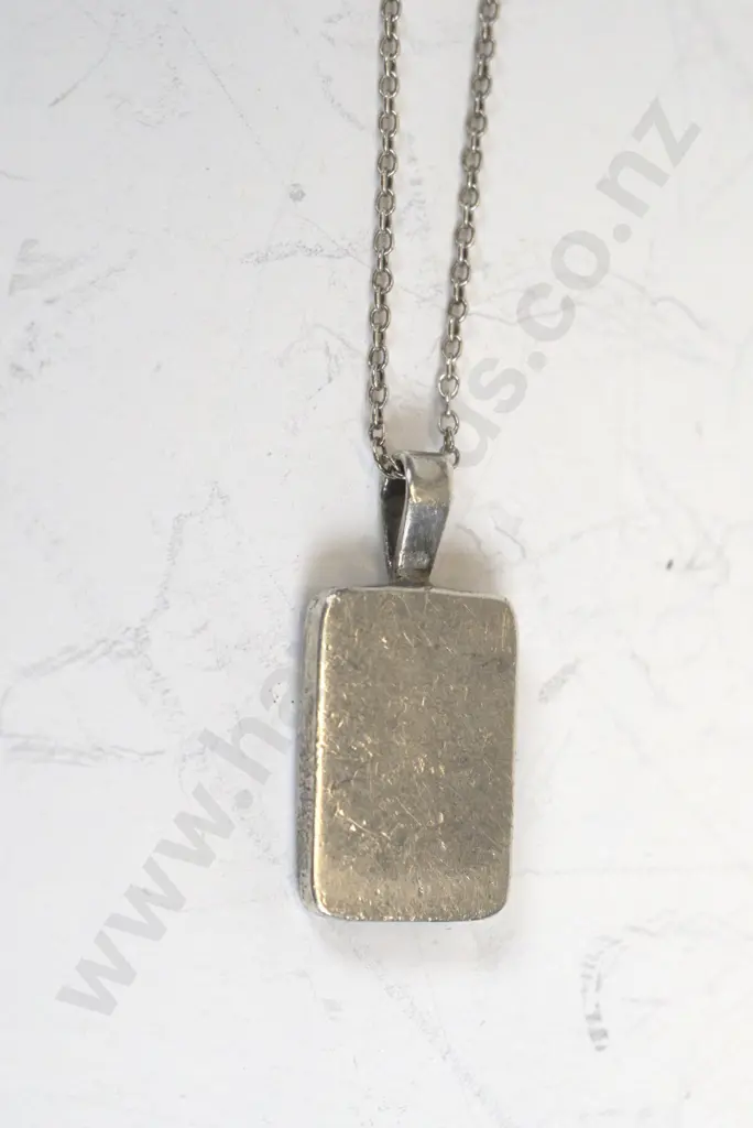 silver ingot necklace stamped 925 Image 1++