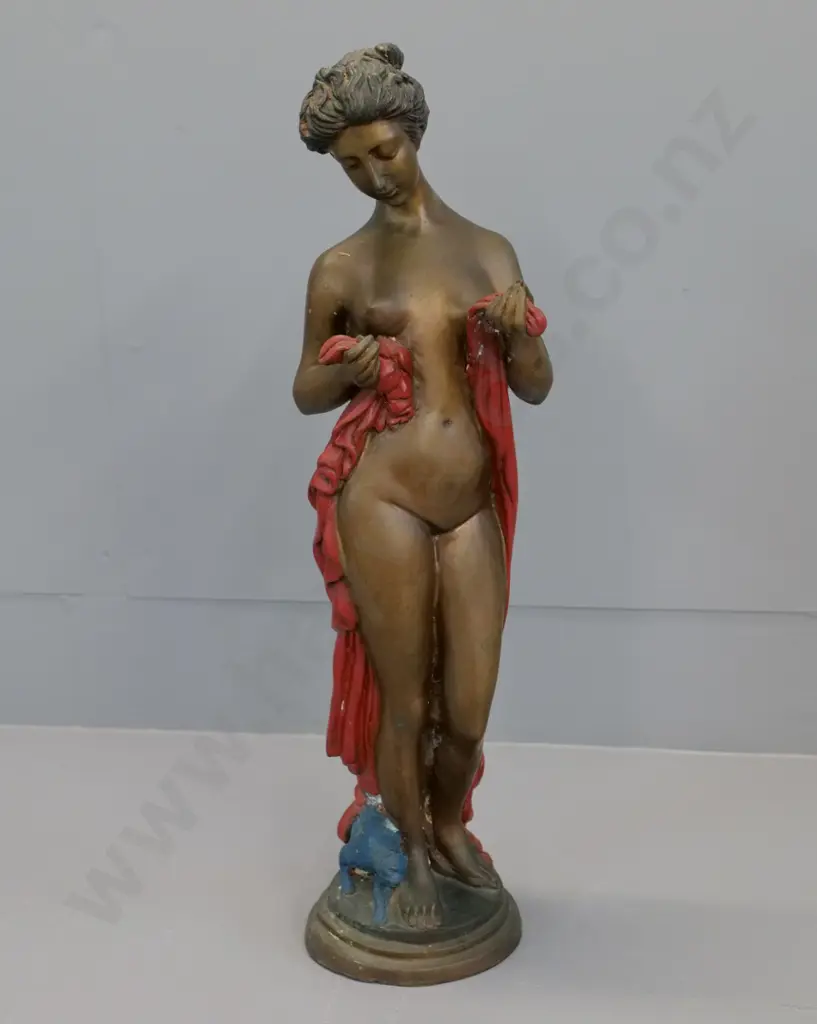vintage spelter figure with hand painted finish H-510 W-140 Image 1++