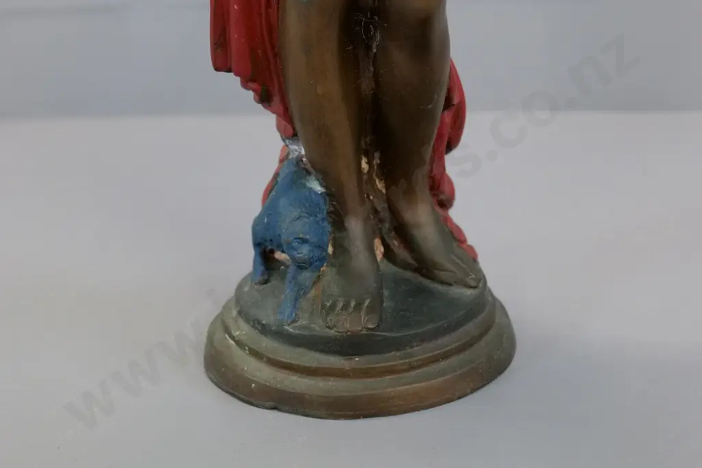 vintage spelter figure with hand painted finish H-510 W-140 Image 1++