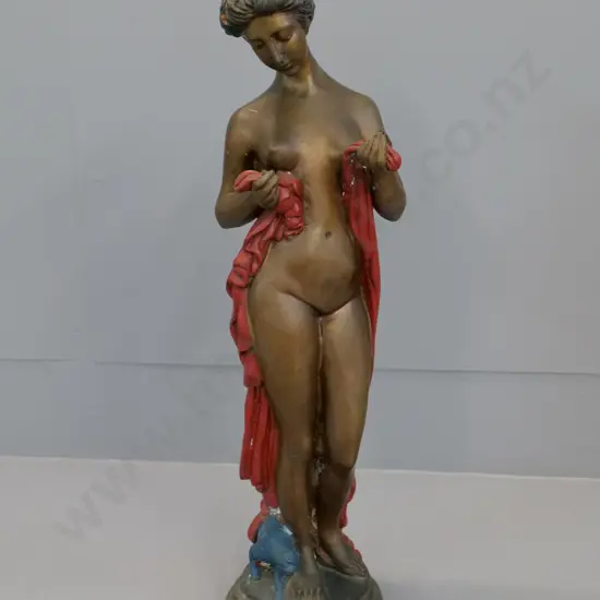 vintage spelter figure with hand painted finish H-510 W-140