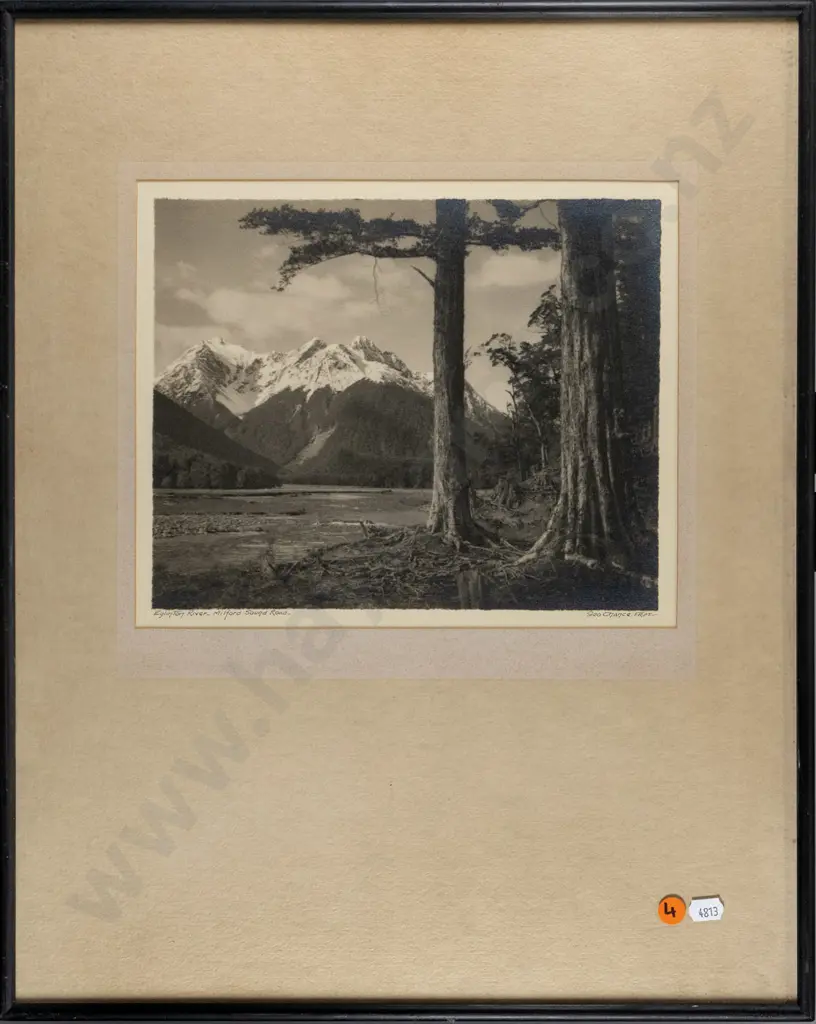 George Chance - framed black and white photograph "Eglinton River Milford Sound Road" H-200 W- Image 1++