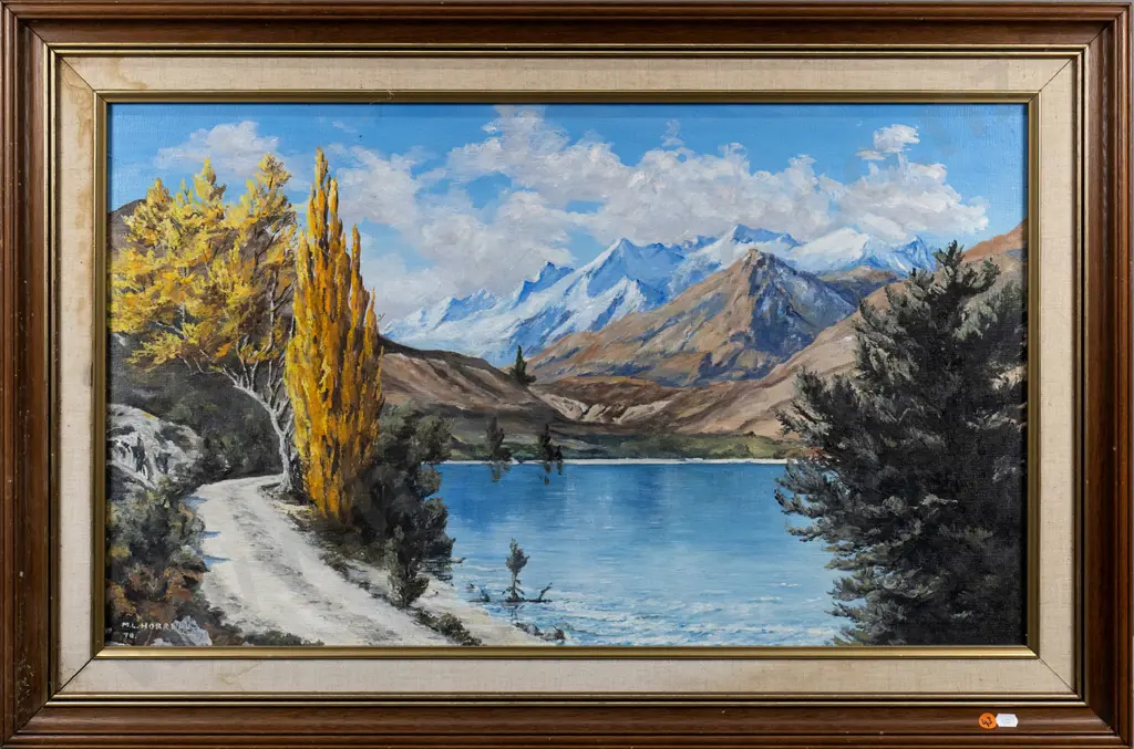 ML Horrell -framed oil "Glendu Bay Wanaka" H-440 W-740 Image 1++