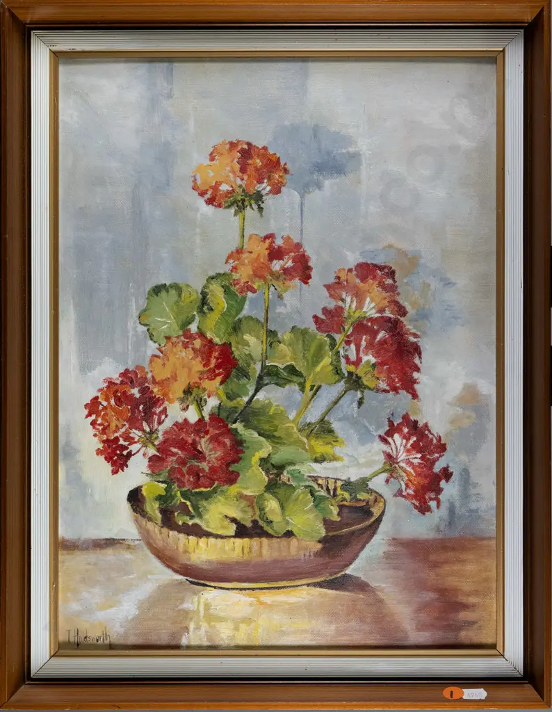 I Holdsworth - framed oil - still life flowers H-400 W-290 Image 1++