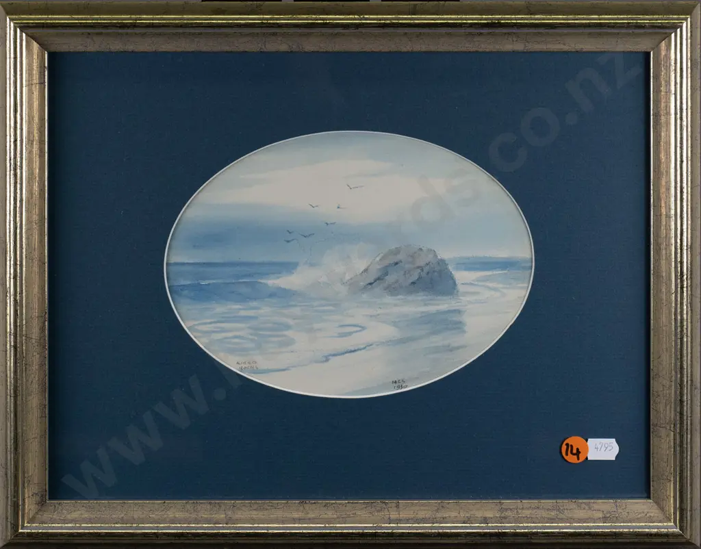 HCS 1930 - framed watercolour - coastal scene H-140 W-190 Image 1++
