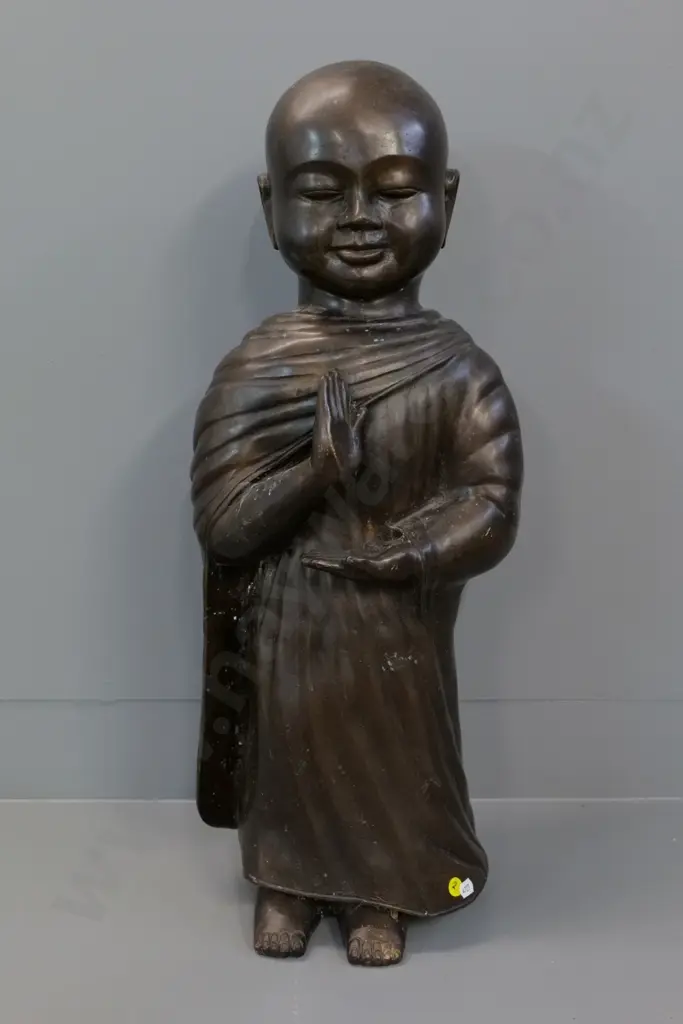 bronze finish hollow cast metal standing Buddha figure H-660 W-250 Image 1++