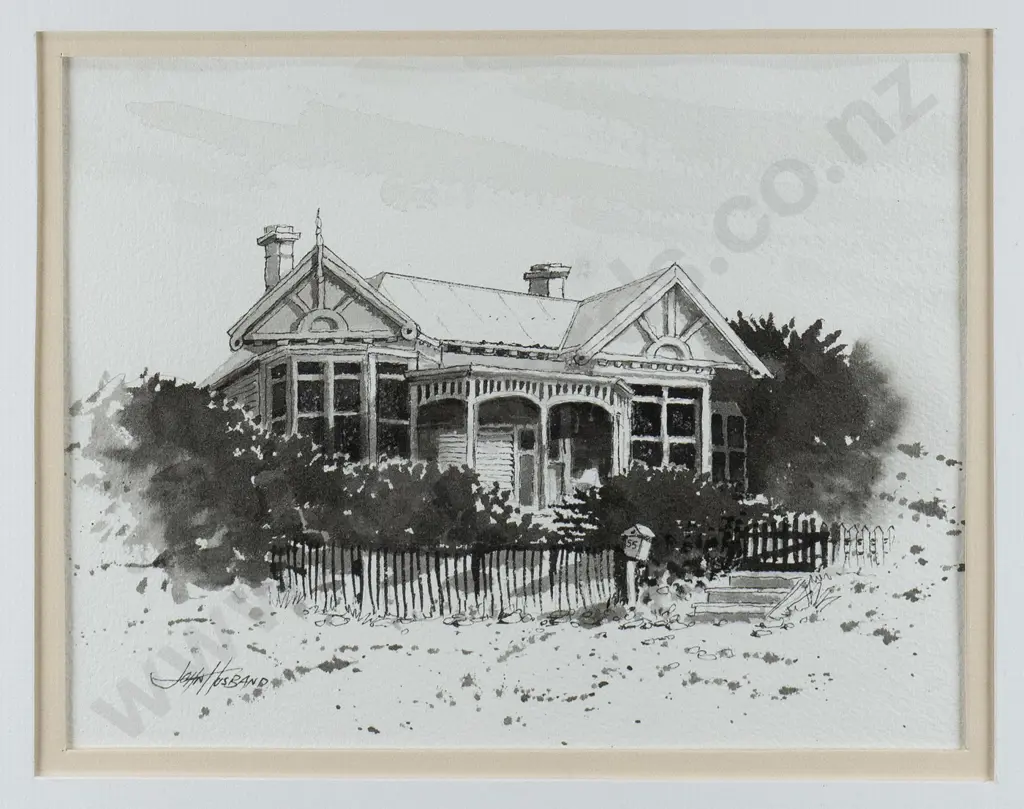 John Husband 2005 -framed watercolour "55 Riverton Road" H-180 W-230 Image 1++