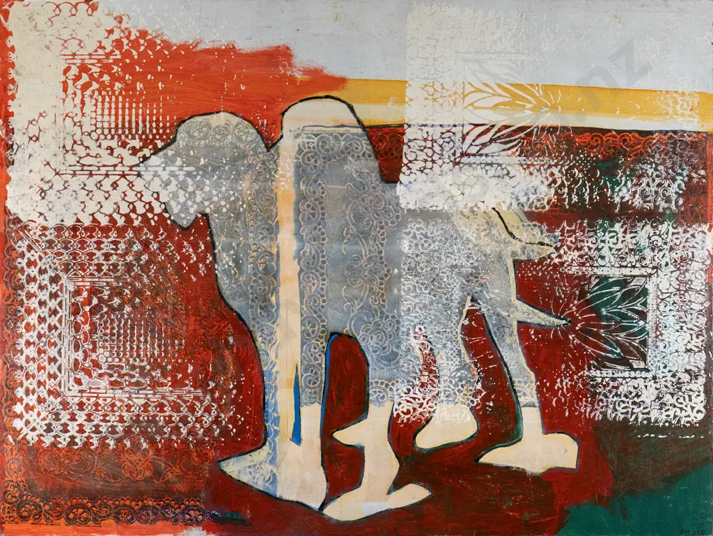 Elizbeth Manson 2011 -acrylic on board "Treated like a dog" H-600 W-800 Image 1++