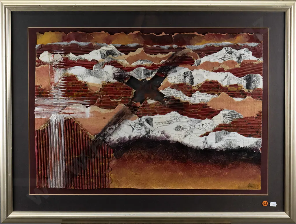 framed mixed media - abstract H-440 W-600 Image 1++