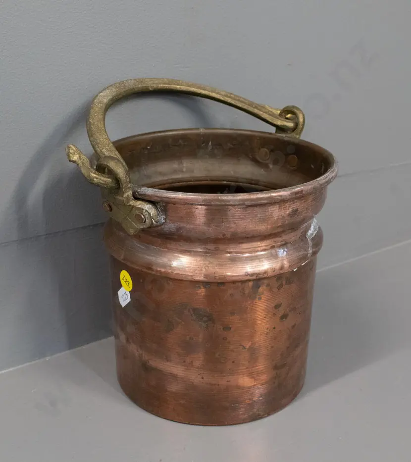 hand-made copper bucket with brass handle H-170 D-170 Image 1++