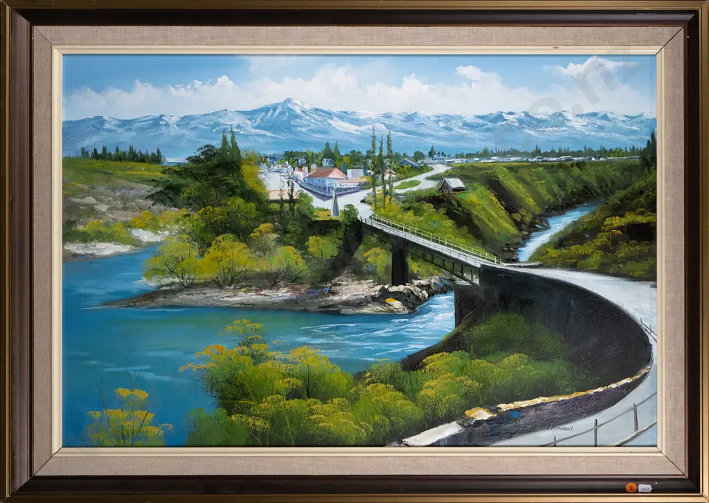 Leonard - framed oil - old Cromwell Junction H-480 W-730 Image 1++