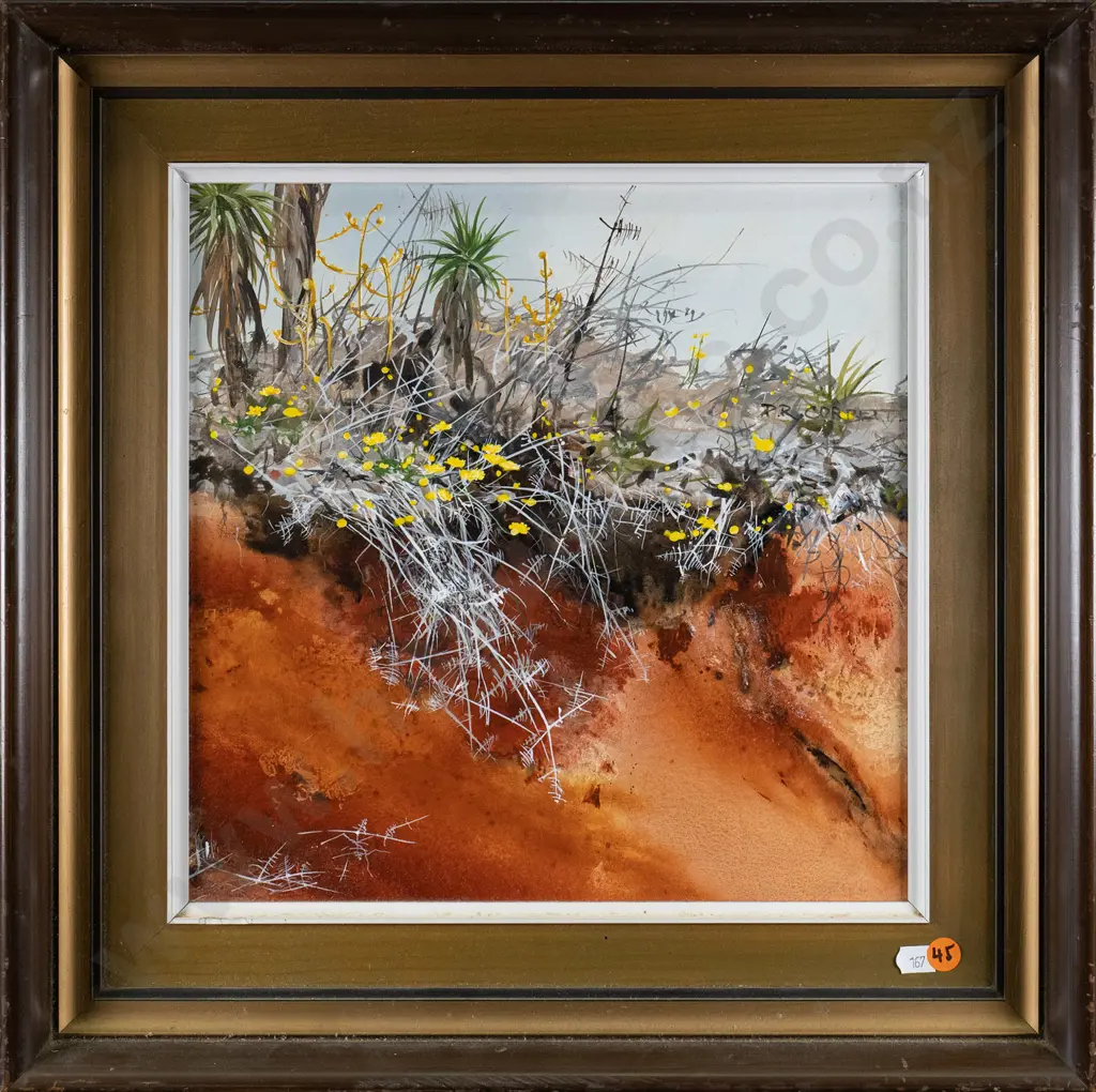 Patricia Corbett - framed acrylic "Roadside Bank" H-290 W-300 Image 1++