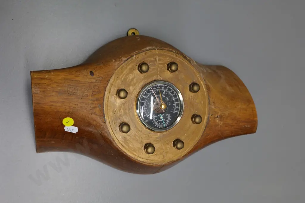 wall barometer made from vintage propeller - markings for 1939 & Gipsy Moth H-220 W-330 Image 1++