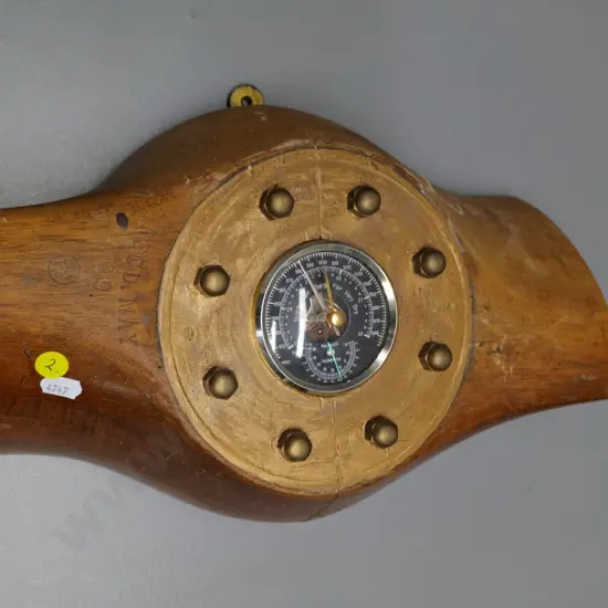 wall barometer made from vintage propeller - markings for 1939 & Gipsy Moth H-220 W-330
