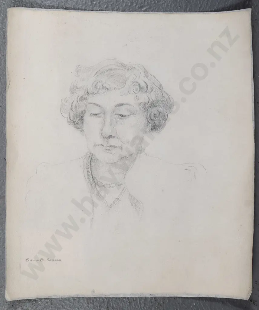 Eana B Jeans - unframed pencil - portrait of woman with pearls H-230 W-210 Image 1++