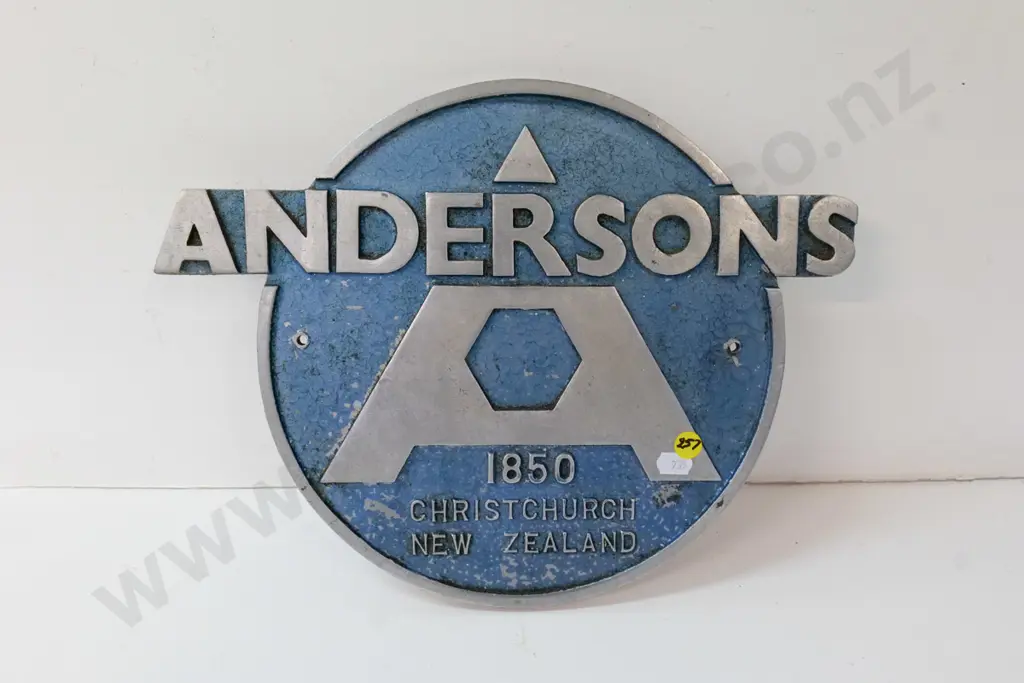 cast aluminium wall plaque - Andersons Christchurch H-270 W-340 Image 1++