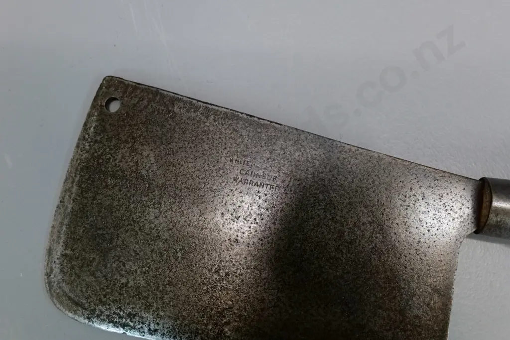 vintage wood-handled cleaver L-380 W-135 Image 1++