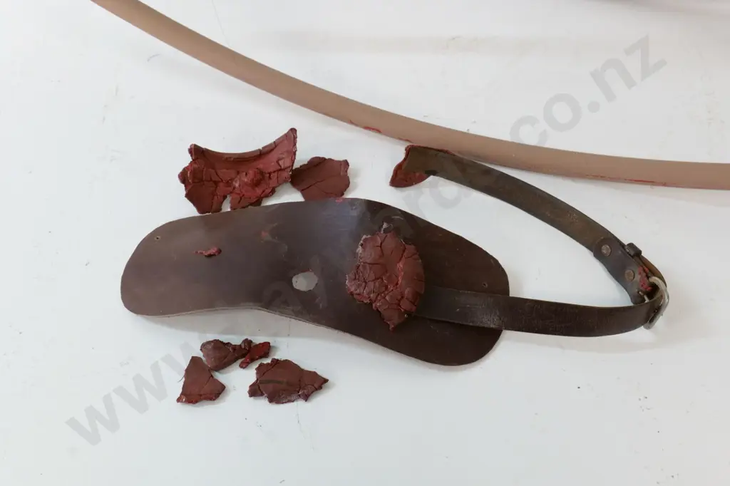 restorer's painted tin rocking horse - rubber saddle has decayed and coming off in pieces H-700 L-1120 Image 1++
