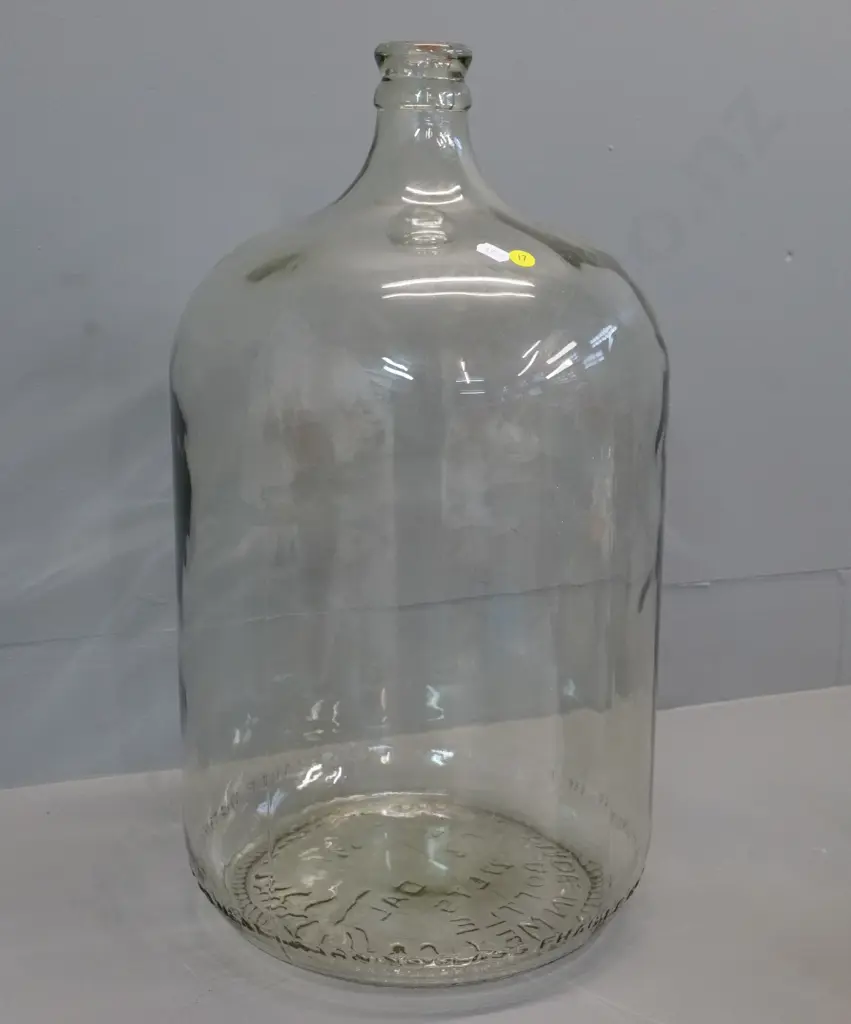 large clear glass carboy - marked 'Made in Mexico' on base H-540 D-300 Image 1++