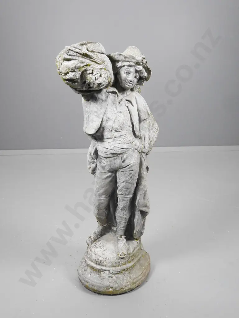 cast concrete garden ornament - man with wheat sheaf H-770 W-310 Image 1++