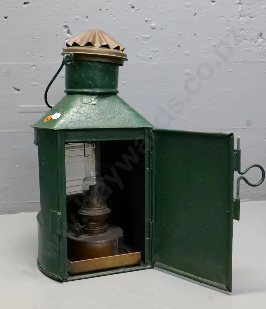 metal and glass Dutch lock lantern with clear glass lens. H-340 diameter 230 Image 1++