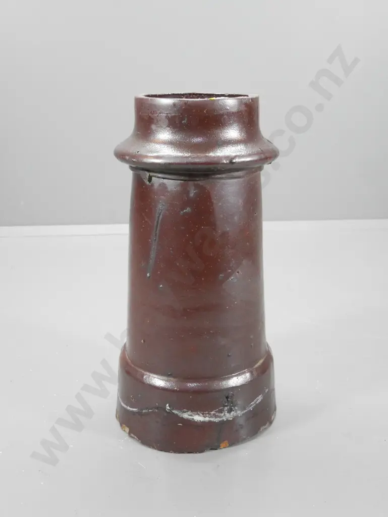 vintage salt-glazed chimney pot H-650 D-310 at base Image 1++