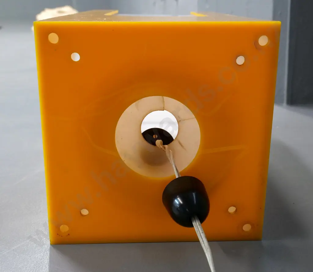 retro yellow & white perspex table lamp - missing feet, some damage H-370 170x170 Image 1++