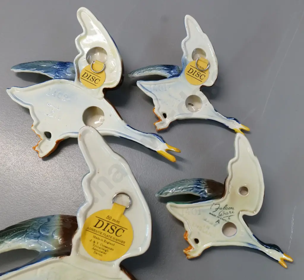 set of 4 Falconware wall hanging flying ducks - largest is H-270 L-300 Image 1++