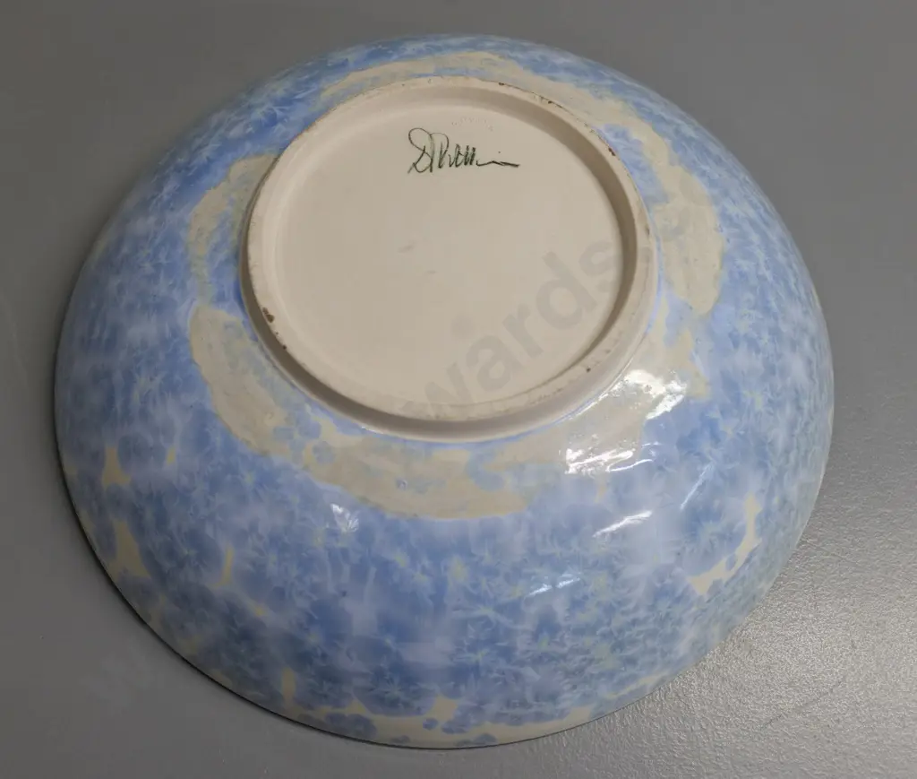 large David Williams studio pottery bowl with crystalline-effect glaze - diameter 315 Image 1++