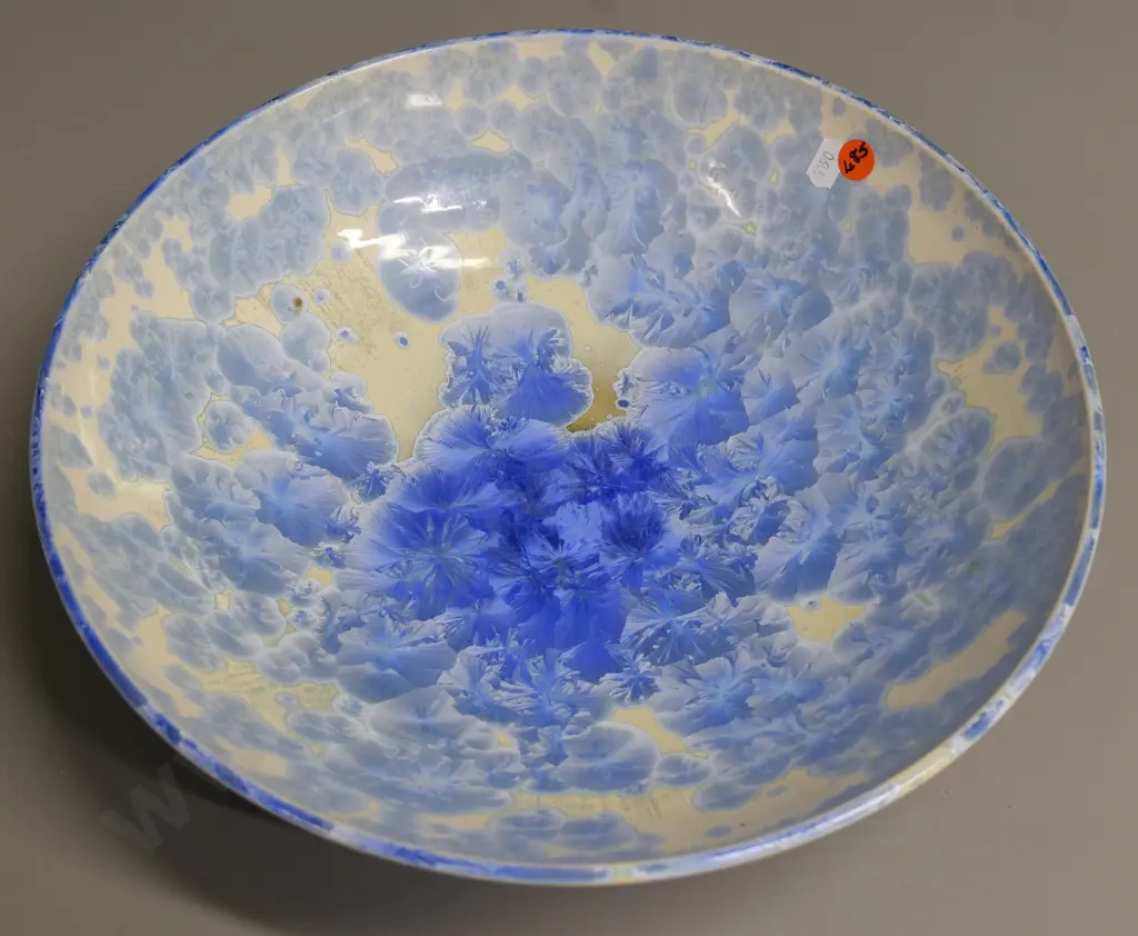 large David Williams studio pottery bowl with crystalline-effect glaze - diameter 315 Image 1++