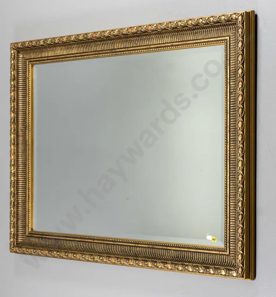 gilt framed bevelled edge wall mirror H-750 W-960 Image 1++