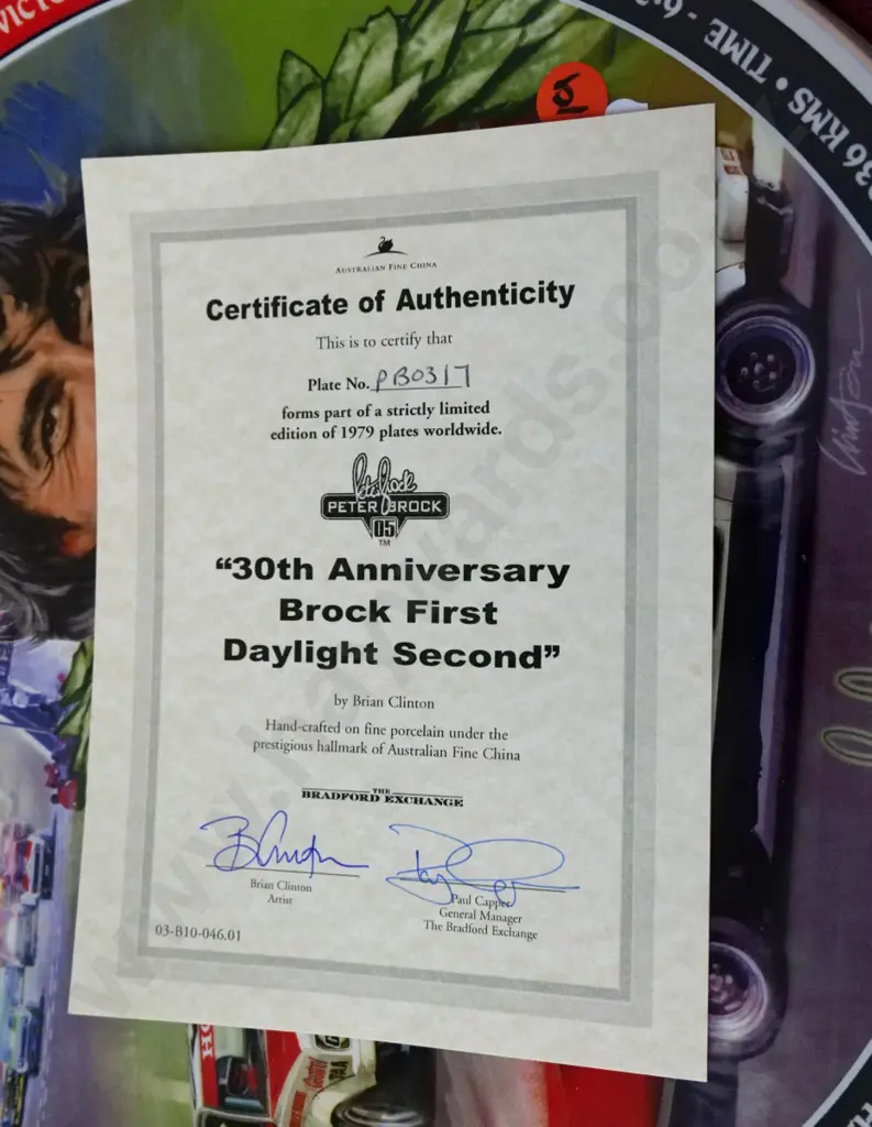 Bradford Exchange Peter Brock collector's plate D-300, in original box - 2009, 30th anniversary Image 1++