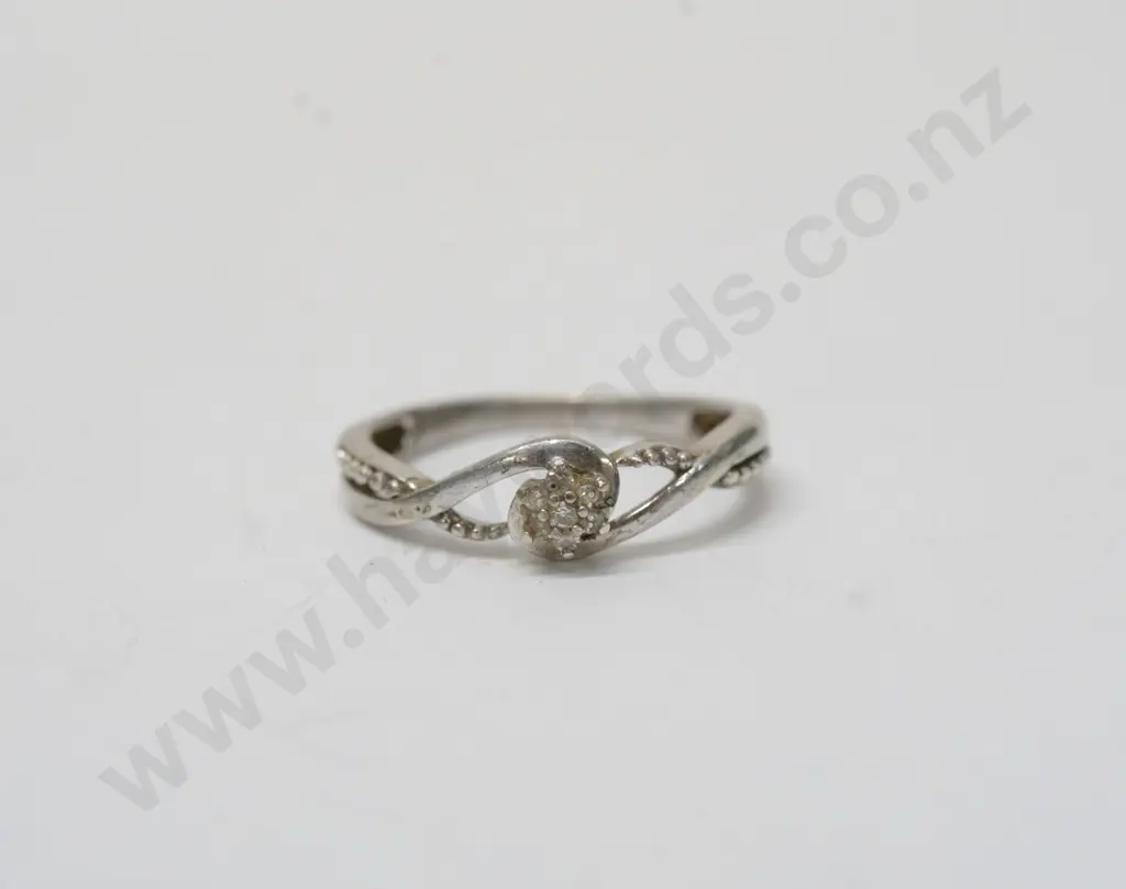 silver cz dress ring stamped 925  MHJ Image 1++