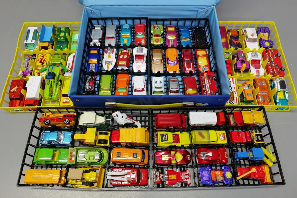 very large collection of mostly Matchbox die-cast vehicles & carry case, w/ flattened boxes for some, conditions good. Image 1++