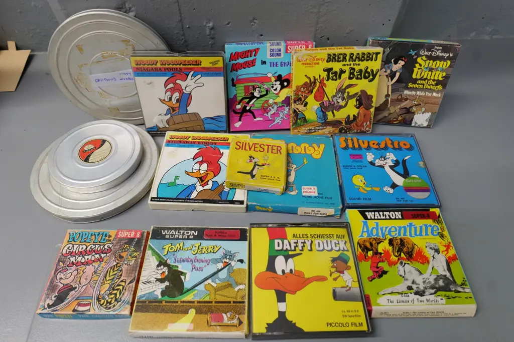 14 retro 8mm film reels - cartoons including Popeye, Sylvester, Tom & Jerry, etc. Image 1++