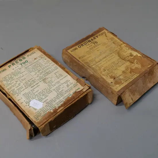 2 boxes of quarter plate glass negatives, photographer unknown - athletics, naval, advertisements, etc.