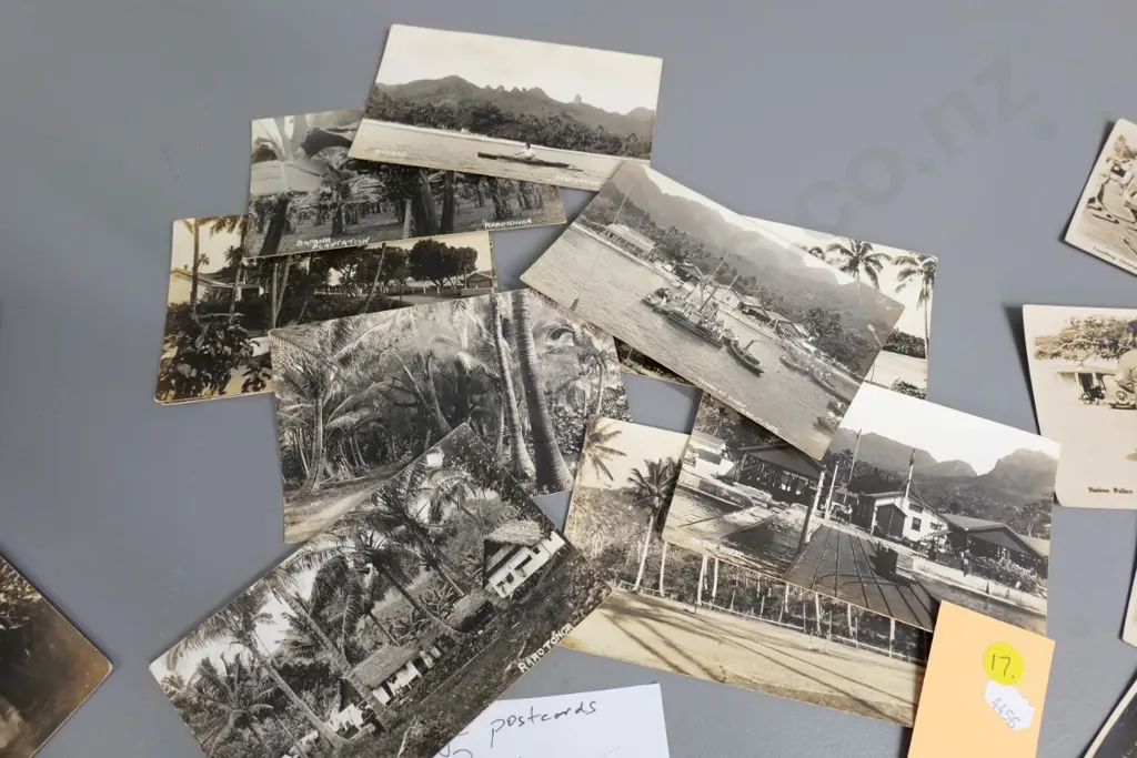 vintage New Zealand published photo postcards of Cook Islands / Rarotonga including Sydney Hopkins photos Image 1++