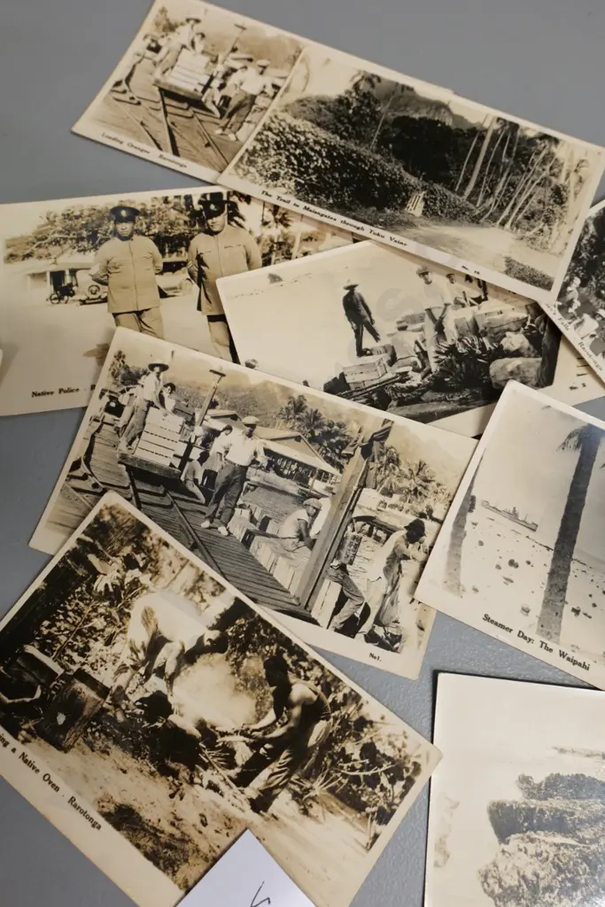 vintage New Zealand published photo postcards of Cook Islands / Rarotonga including Sydney Hopkins photos Image 1++