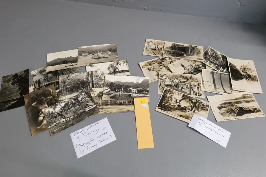 vintage New Zealand published photo postcards of Cook Islands / Rarotonga including Sydney Hopkins photos Image 1++