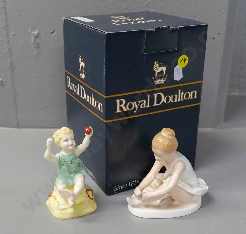 Royal Doulton Ballet Shoes figurine with original box and Royal Worcester Sunshine Days figurine H-100 Image 1++