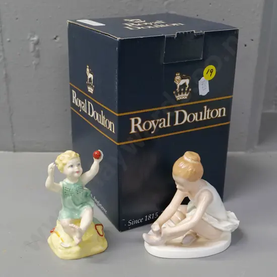 Royal Doulton Ballet Shoes figurine with original box and Royal Worcester Sunshine Days figurine H-100