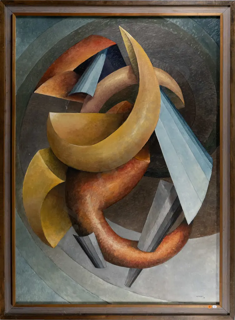 F Grayson 1974  - framed oil "Vortex" H-1210 W-860 Image 1++