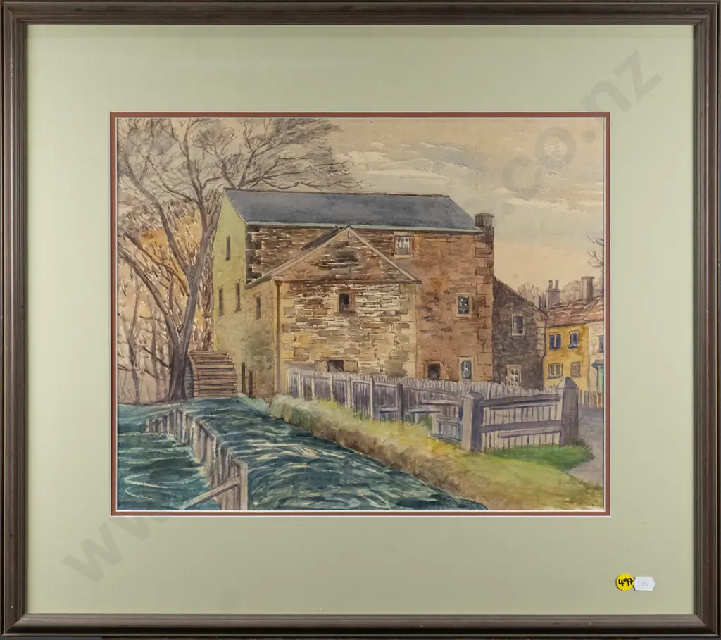 framed watercolour - mill house H-330 W-400 Image 1++