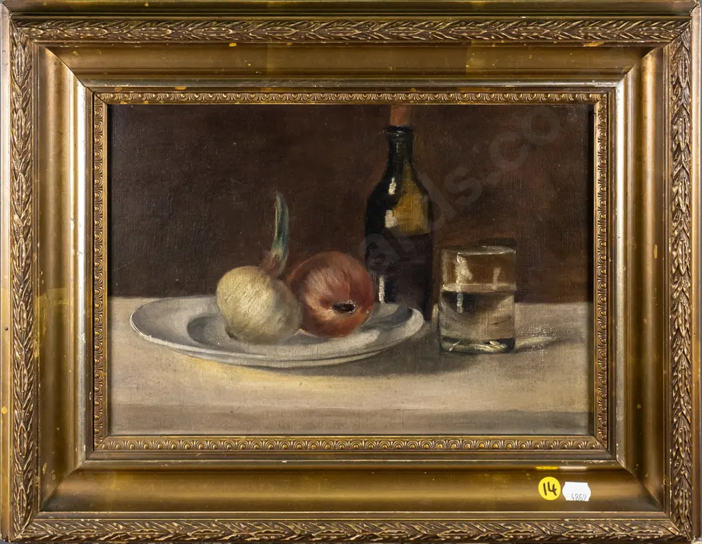 gilt framed oil on canvas - still life H-220 W-310 Image 1++