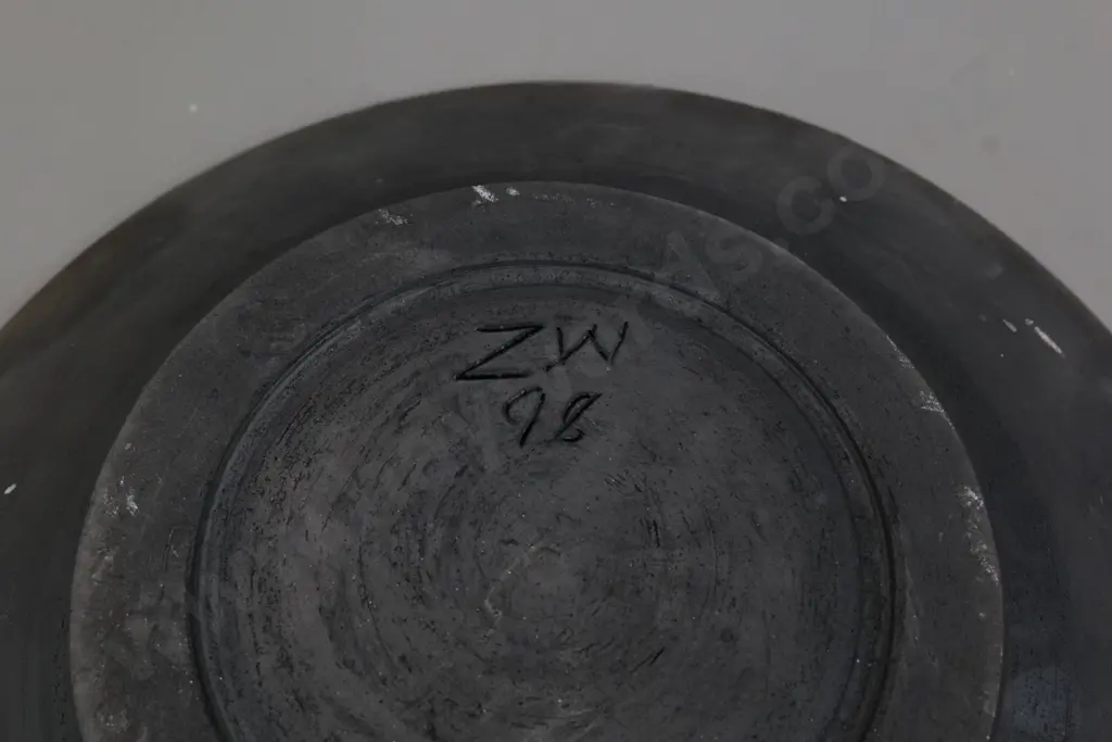 studio pottery multi-coloured fish theme bowl inscribed ZW '98 on base - diameter 420 Image 1++