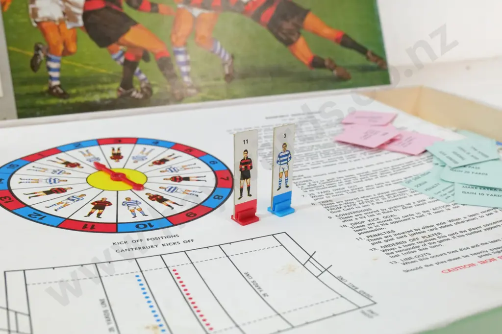 Ranfurly Shield rugby board game - wrinkles to 'field' and minor wear to box Image 1++