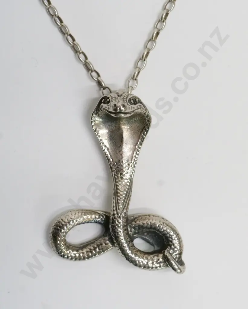 silver snake necklace chain stamped 925 Image 1++