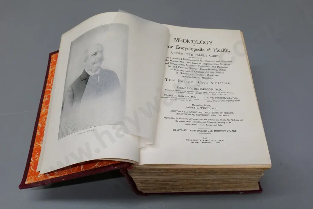 large illustrated medical book - Medicology - Richardson, pub. 1908 University Medical Society Image 1++